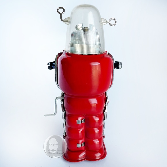 Tin Tom Toys Robot Space Trooper Wind Up Red Sci Fi in Box Remake HTF - Picture 8 of 12